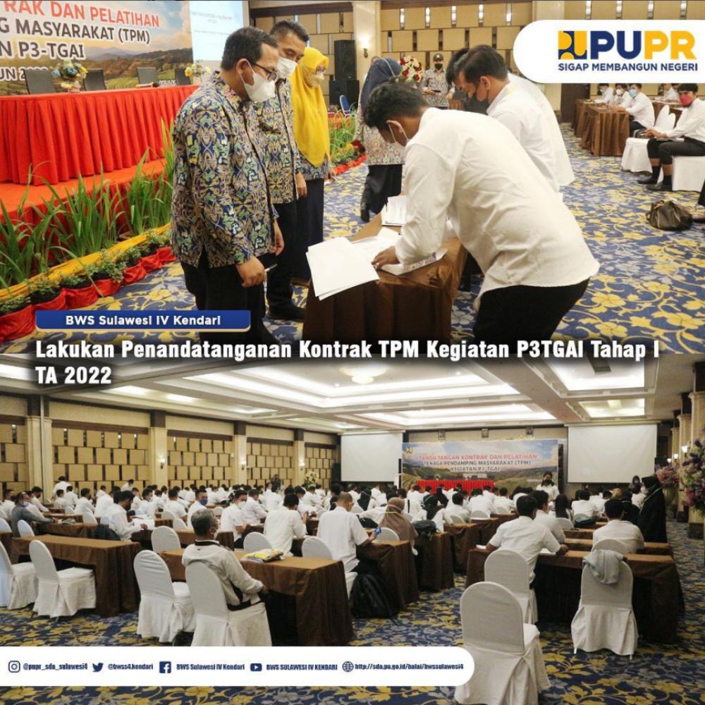 Penandatanganan Kontrak TPM Kegiatan P3TGAI Tahap I TA 2022